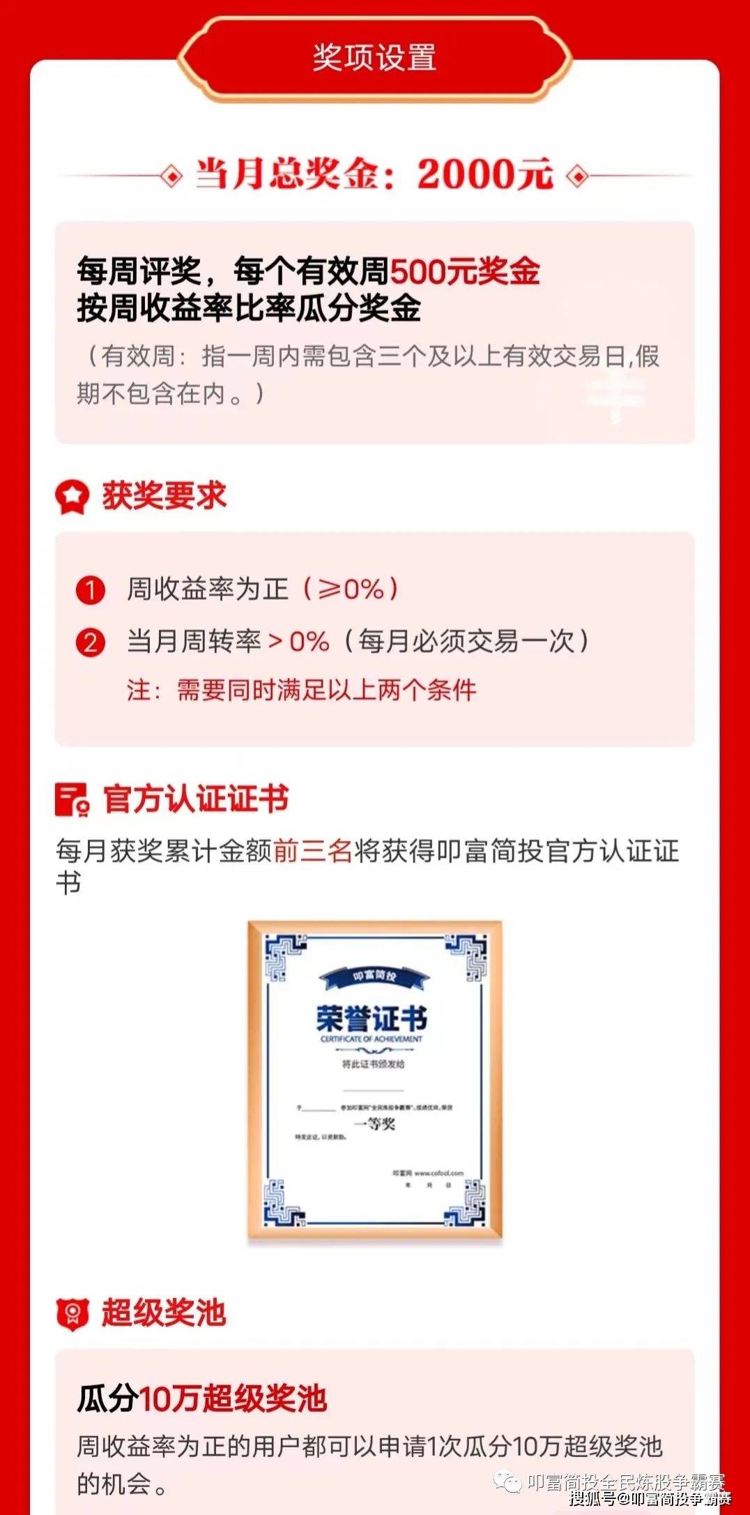 选手周收益超24%！叩富全民炼股争霸赛六月份第四周盈利排行榜&amp;奖金已发放